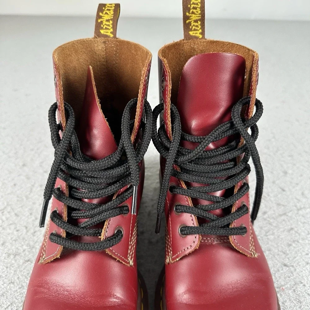 Doc Martens Boots Mens 6 Womens 7 UK 5 Made In England 1460 Oxblood 8‎ Eye MIE